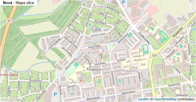 Nová - mapa ulice