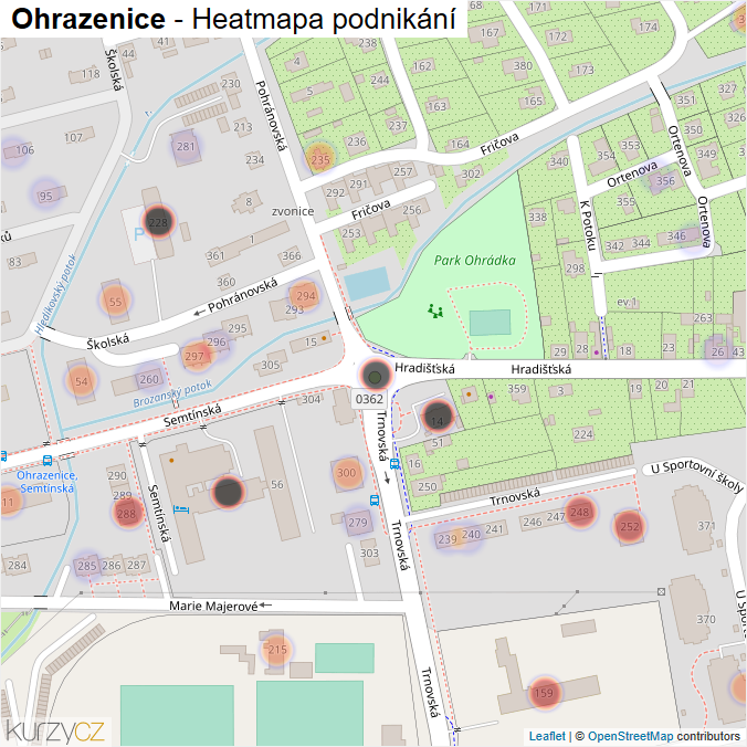 Mapa Ohrazenice - Firmy v části obce.