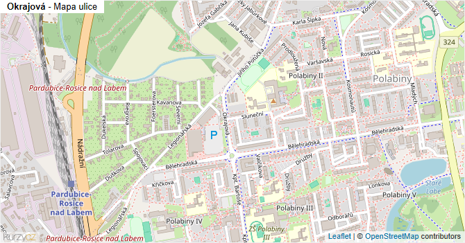 Okrajová - mapa ulice