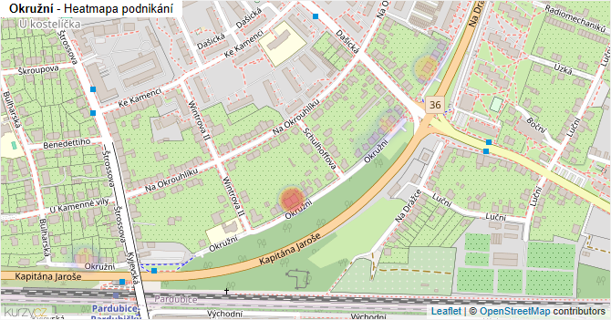 Okružní - mapa podnikání