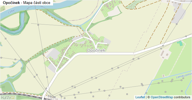 Opočínek - mapa části obce