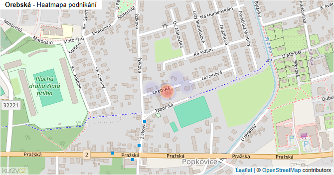Orebská - mapa podnikání