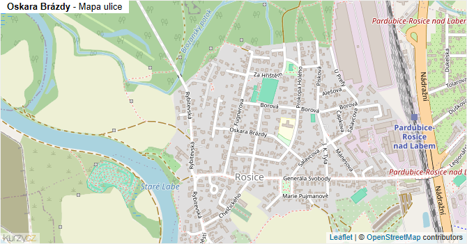 Oskara Brázdy - mapa ulice