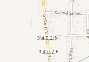 Ostřešanská v obci Pardubice - mapa ulice