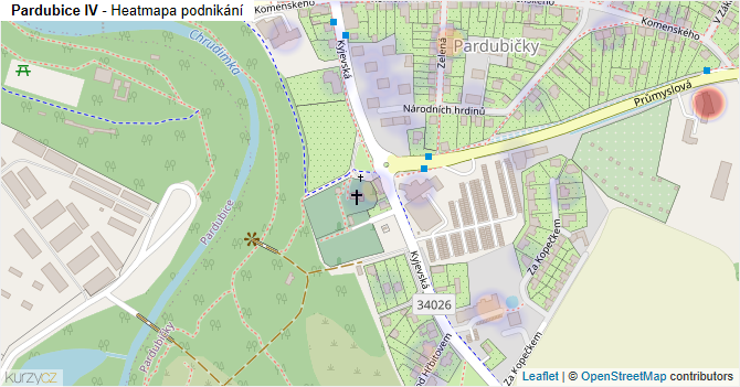 Pardubice IV - mapa podnikání