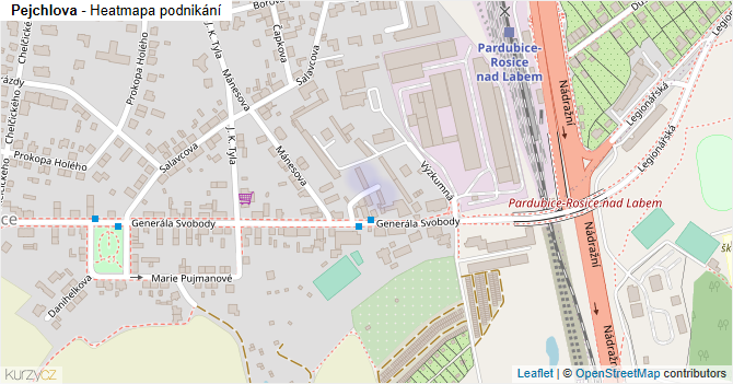 Pejchlova - mapa podnikání