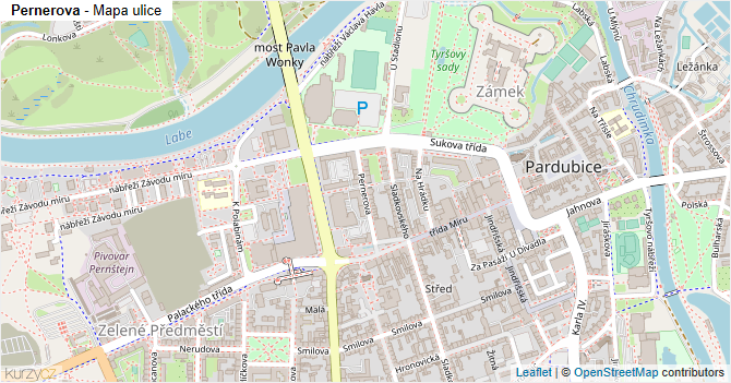 Pernerova - mapa ulice