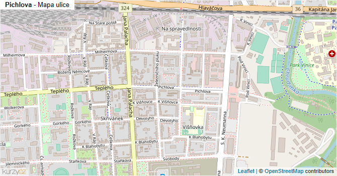 Pichlova - mapa ulice