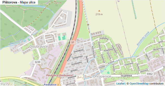 Pištorova - mapa ulice
