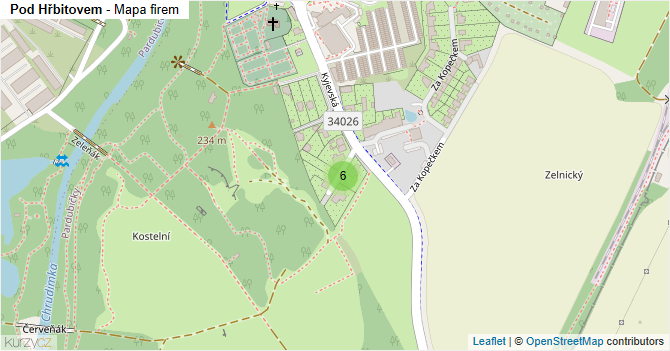 Pod Hřbitovem - mapa firem