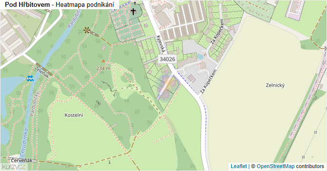 Pod Hřbitovem - mapa podnikání