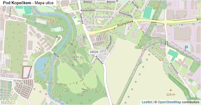 Pod Kopečkem - mapa ulice