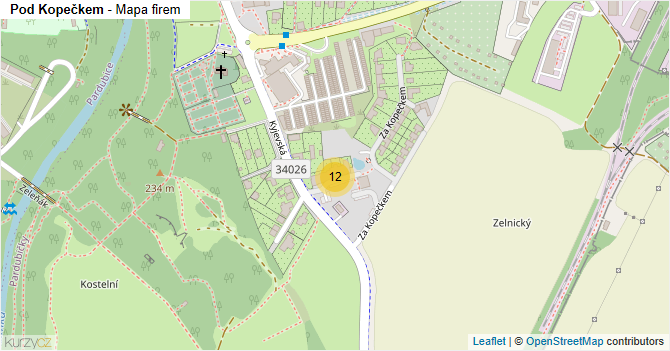 Pod Kopečkem - mapa firem