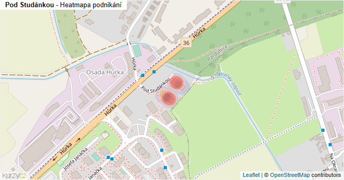 Pod Studánkou - mapa podnikání