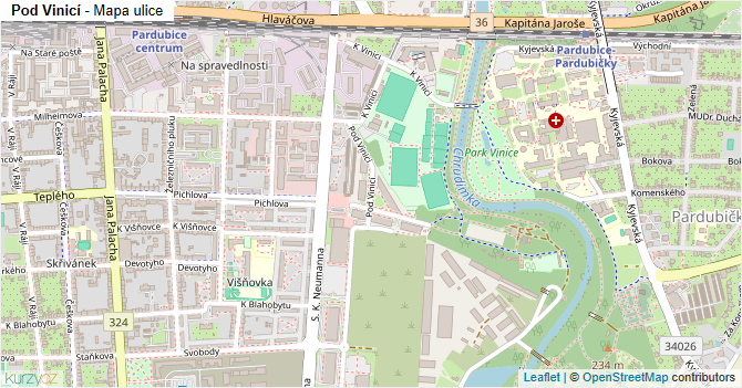 Pod Vinicí - mapa ulice