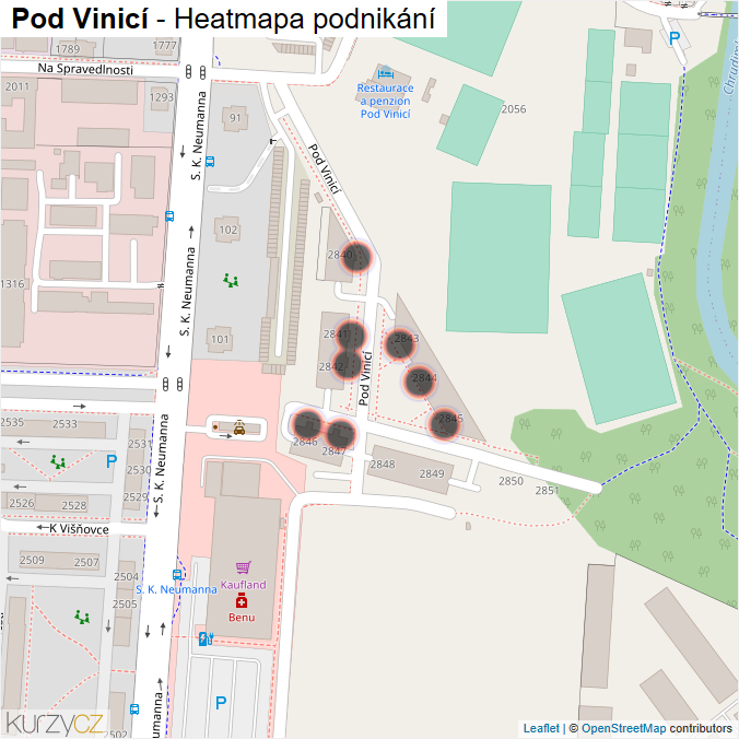 Mapa Pod Vinicí - Firmy v ulici.