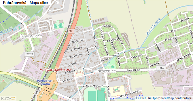 Pohránovská - mapa ulice