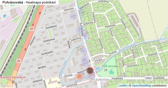 Pohránovská - mapa podnikání