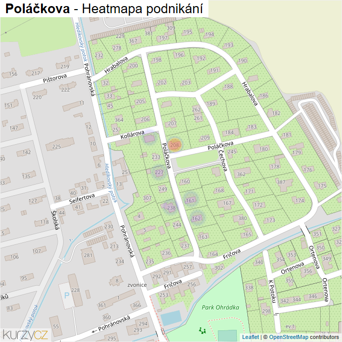 Mapa Poláčkova - Firmy v ulici.