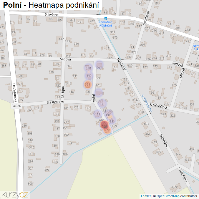 Mapa Polní - Firmy v ulici.