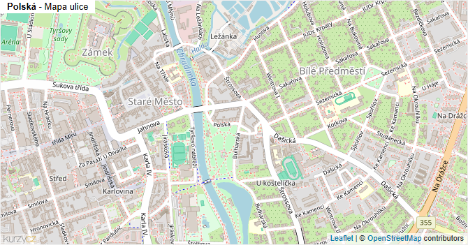 Polská - mapa ulice