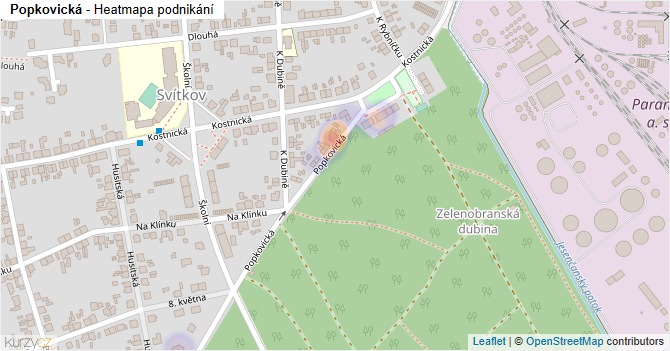 Popkovická - mapa podnikání