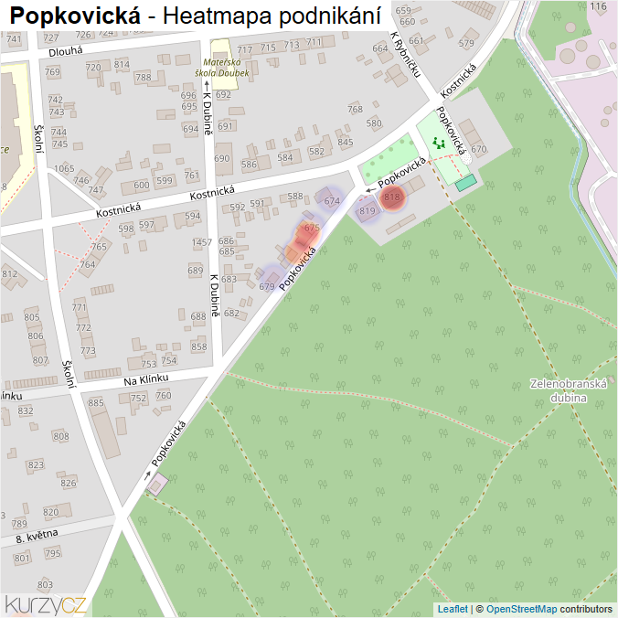 Mapa Popkovická - Firmy v ulici.