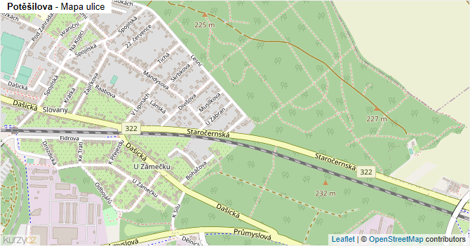 Potěšilova - mapa ulice