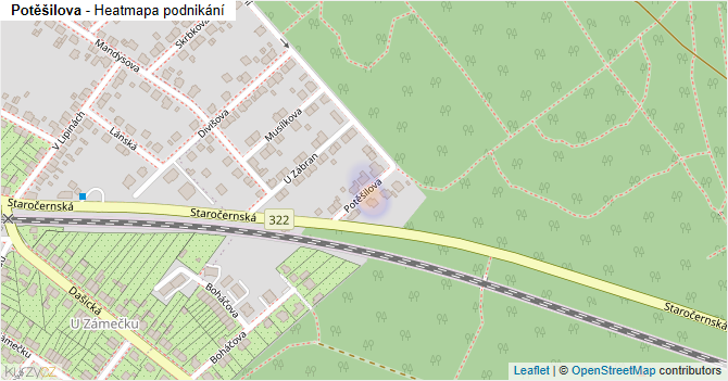 Potěšilova - mapa podnikání