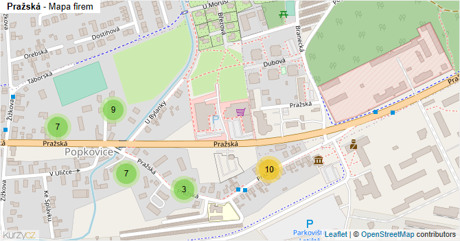 Pražská - mapa firem