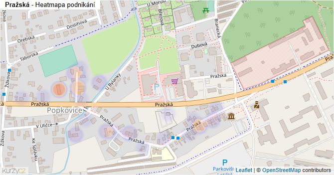Pražská - mapa podnikání
