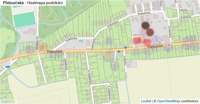 Přeloučská - mapa podnikání
