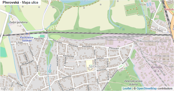 Přerovská - mapa ulice