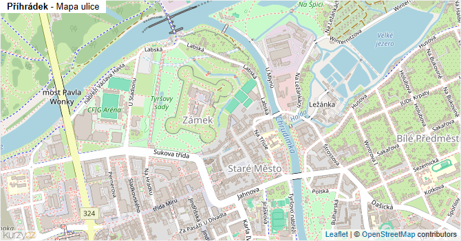 Příhrádek - mapa ulice