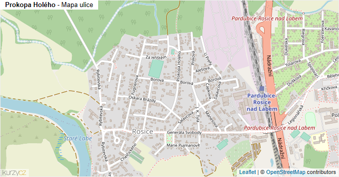 Prokopa Holého - mapa ulice