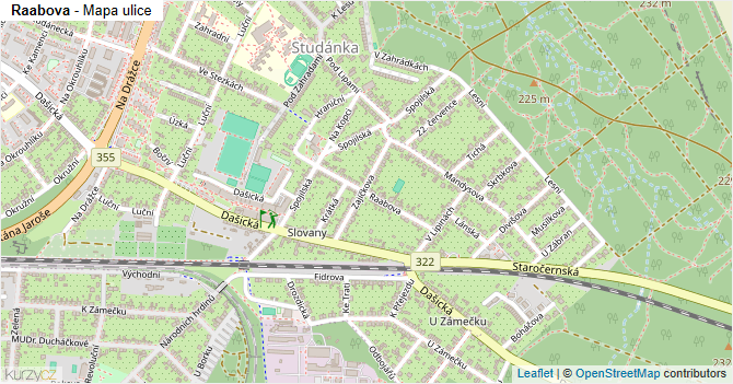 Raabova - mapa ulice