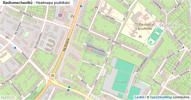 Radiomechaniků - mapa podnikání