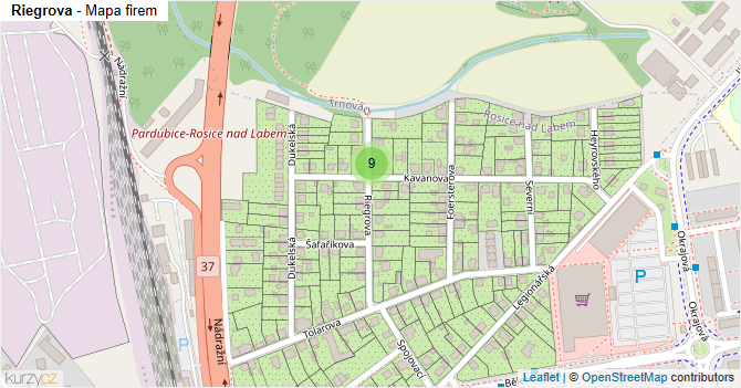 Riegrova - mapa firem