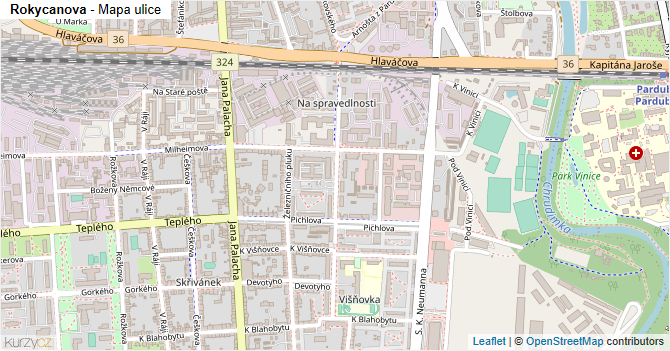 Rokycanova - mapa ulice