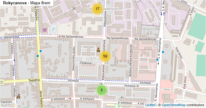 Rokycanova - mapa firem