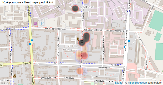 Rokycanova - mapa podnikání