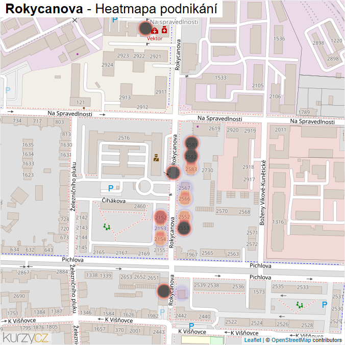 Mapa Rokycanova - Firmy v ulici.