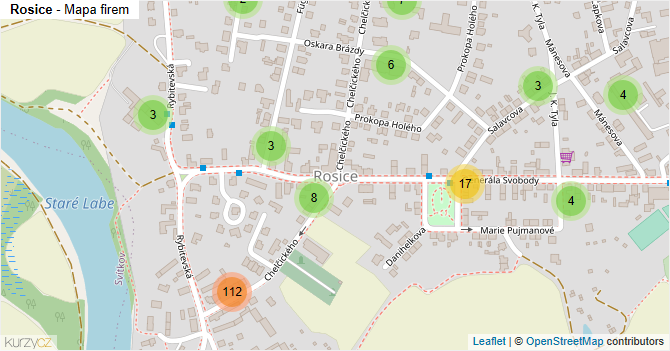 Rosice - mapa firem