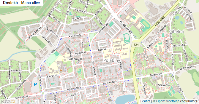Rosická - mapa ulice