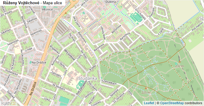 Růženy Vojtěchové - mapa ulice