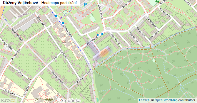 Růženy Vojtěchové - mapa podnikání