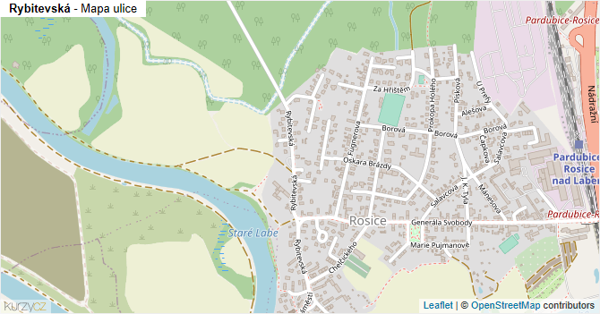 Rybitevská - mapa ulice