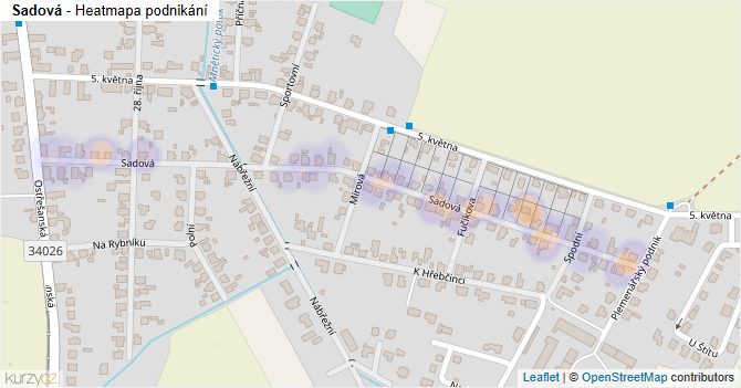 Sadová - mapa podnikání