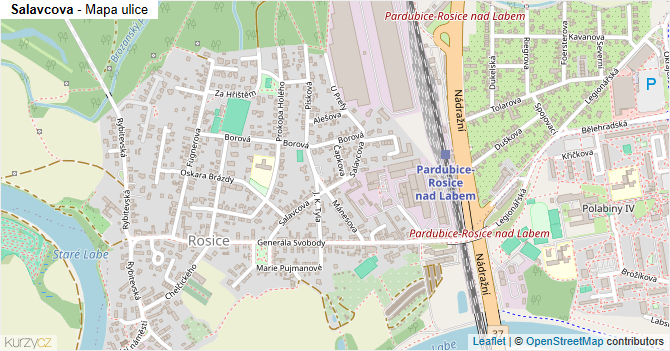 Salavcova - mapa ulice