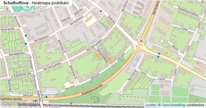 Schulhoffova - mapa podnikání